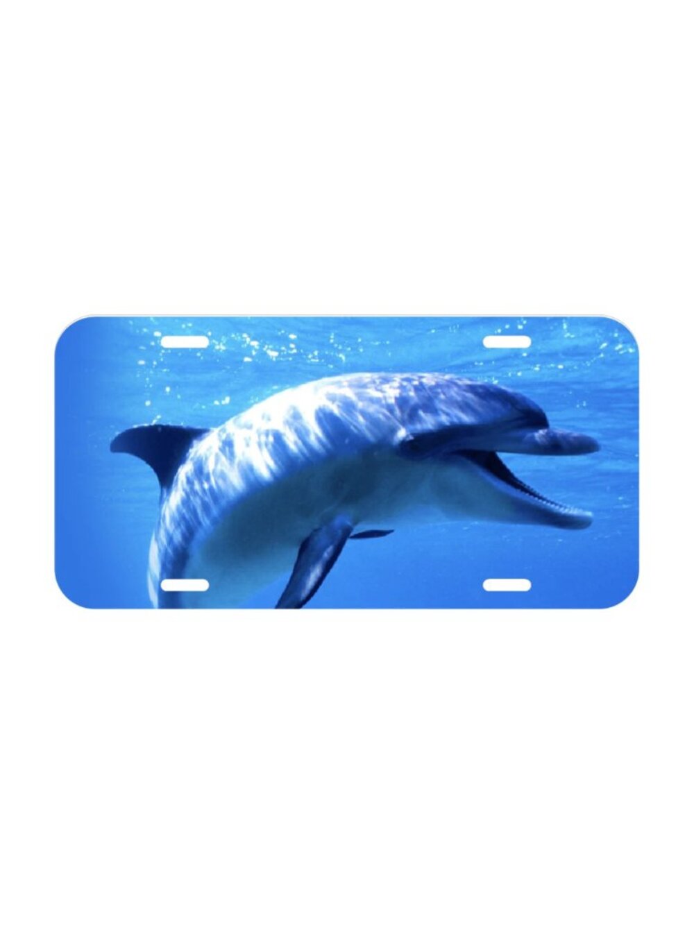 Dolphin License Plate Front Black Auto Tag Plate Bottle Nose Ocean sea Cute Face